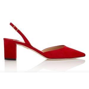 Tamara Mellon Liaison 55 Slingback Pumps in Red Suede